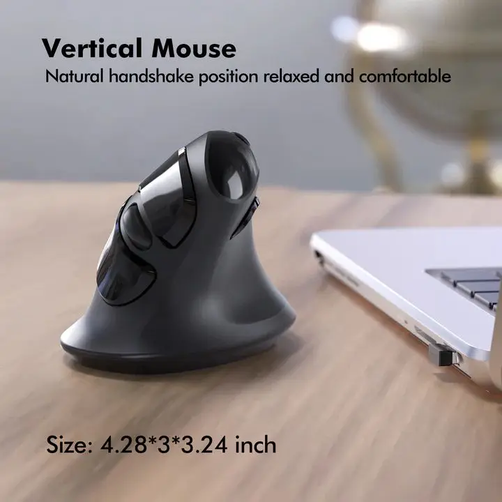 Micropack MP-V03W USB-C USB-A Dual Receiver Vertical Wireless Mouse