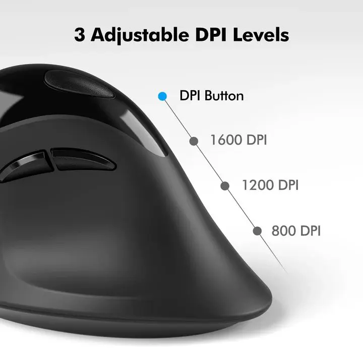 Micropack MP-V03W USB-C USB-A Dual Receiver Vertical Wireless Mouse