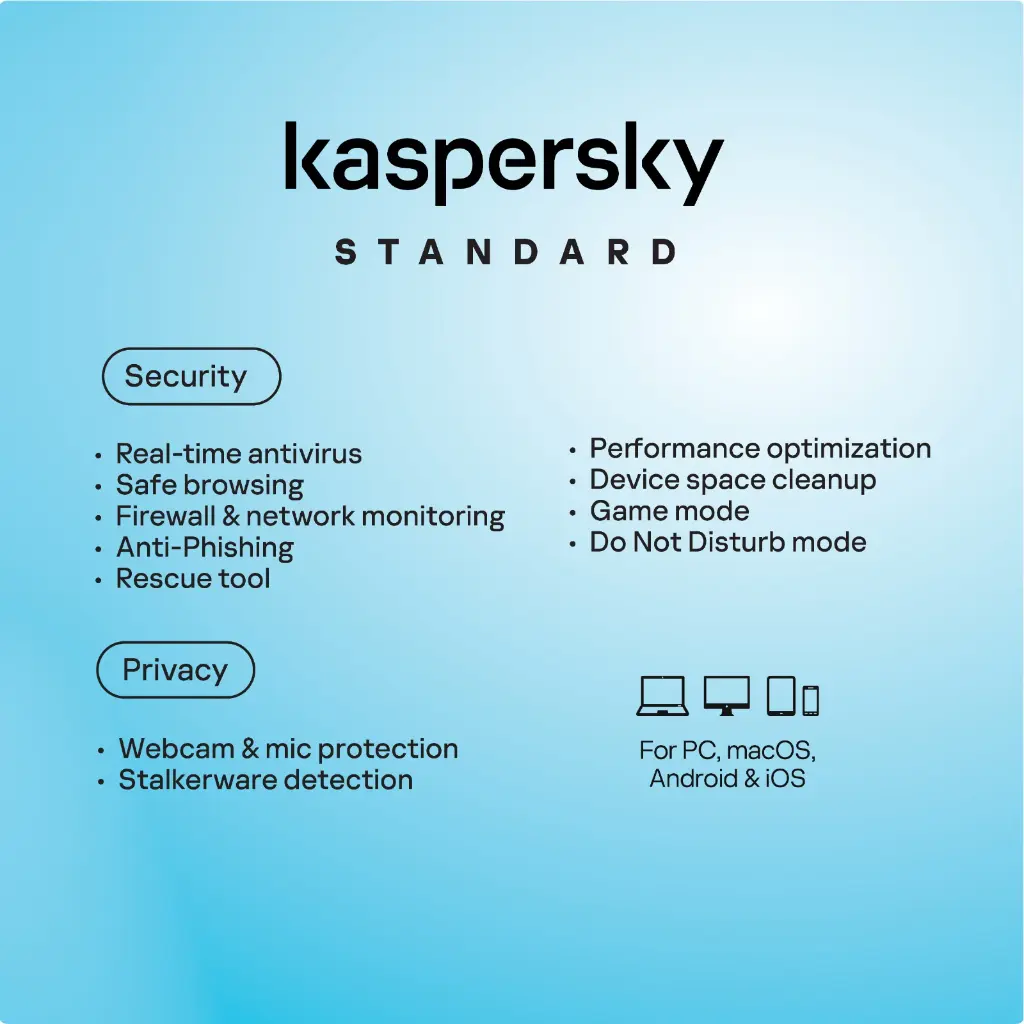 Kaspersky Standard : Enhanced Protection- Digital